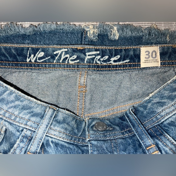 Free People We The Free Distressed Blue Denim Skirt | NWOT - Picture 2 of 8